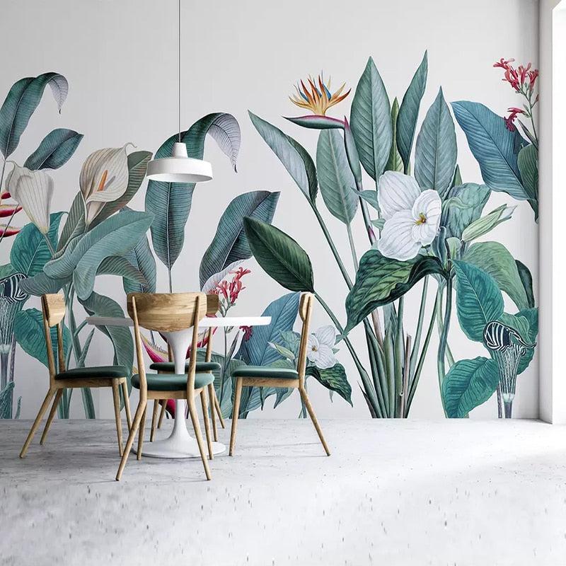 succulent mural Light Calas Mural Wallpaper