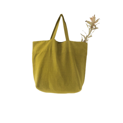 Moss Green Large Linen Bag