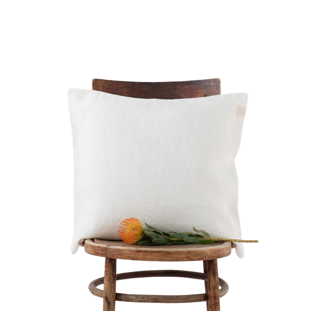 Loft Linen Frill Cushion Cover in White main image 1