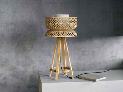Lotus Bamboo Table Lamp-Lighting-BAMBOO, BAMBOO LIGHTS-Forest Homes-Nature inspired decor-Nature decor