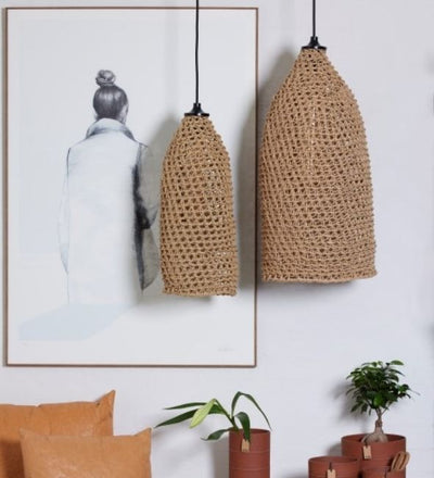 Woven Recycled Paper Pendant Light