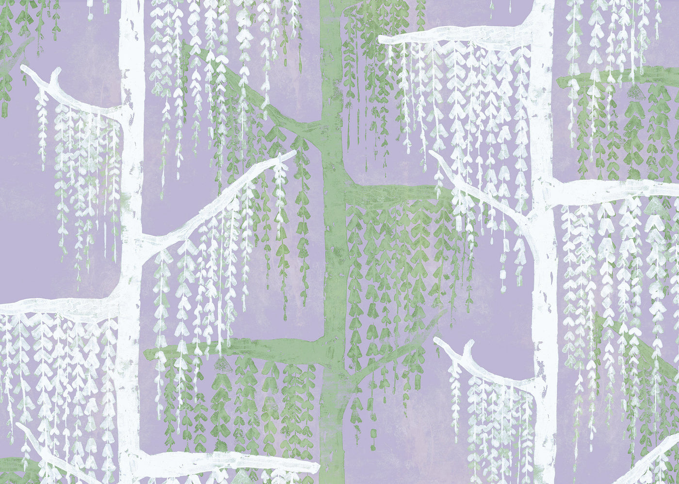 wallpaper featuring green and white willow tree with lavender backdrop - - willow tree wallpaper
