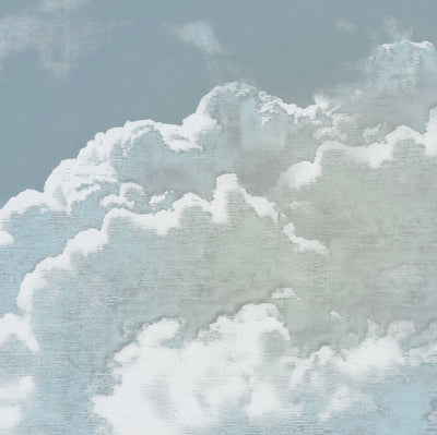 Wallpaper featuring pastel blue and white color clouds -  vintage cloud wallpaper