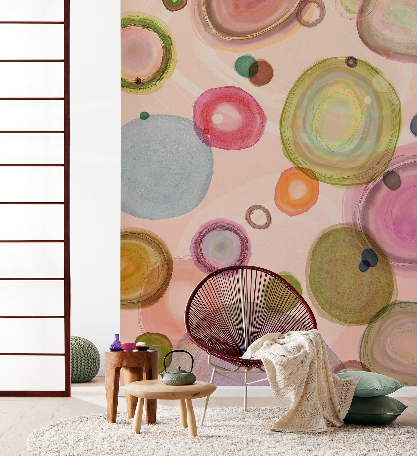 Microcosmos Mural: Abstract Circle Wallpaper | Forest Homes