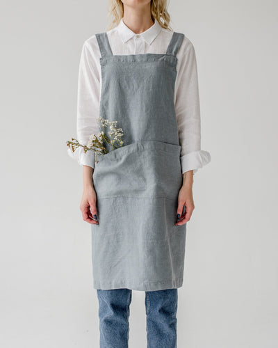 fog linen apron dress Fog Linen Japan Women's Linen Apron Wrap Dress