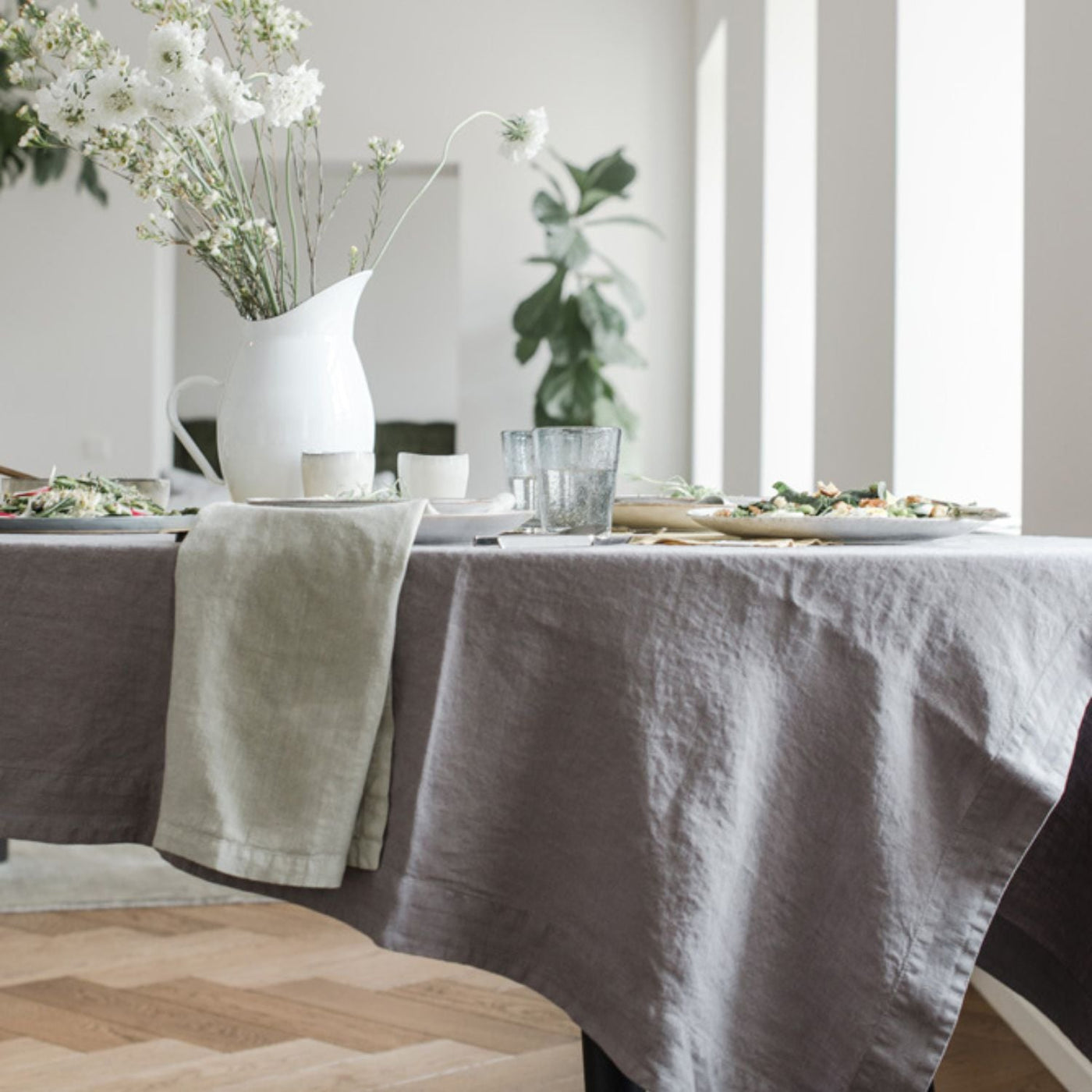 Ash Linen Tablecloth