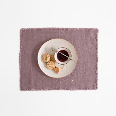 Ashes of Roses Linen Placemat with Fringe
