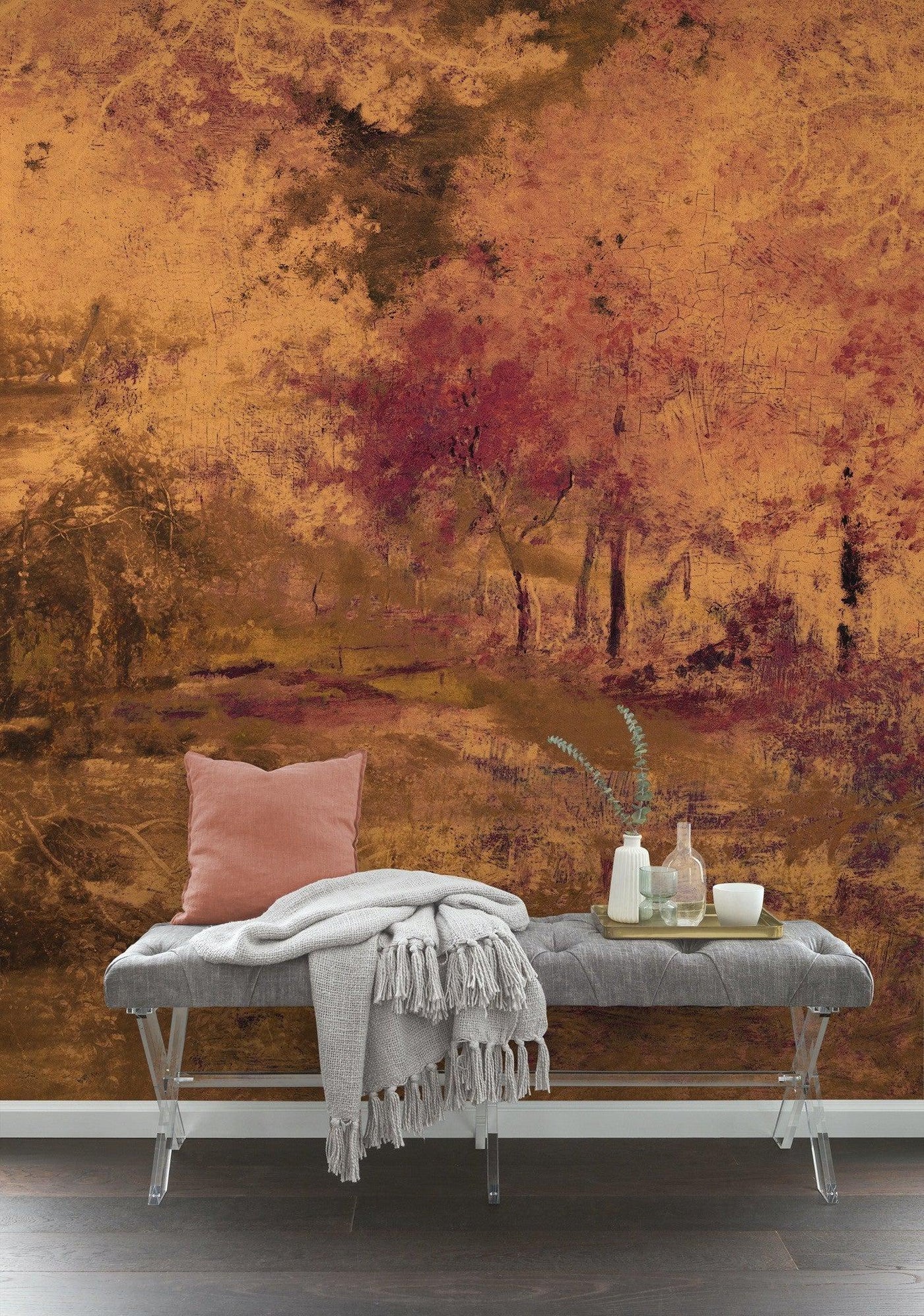 Autumn Woods Mural Wallpaper-Wall Decor-ECO MURALS, LEAF WALLPAPER, MURALS, MURALS / WALLPAPERS, NON-WOVEN WALLPAPER-Forest Homes-Nature inspired decor-Nature decor