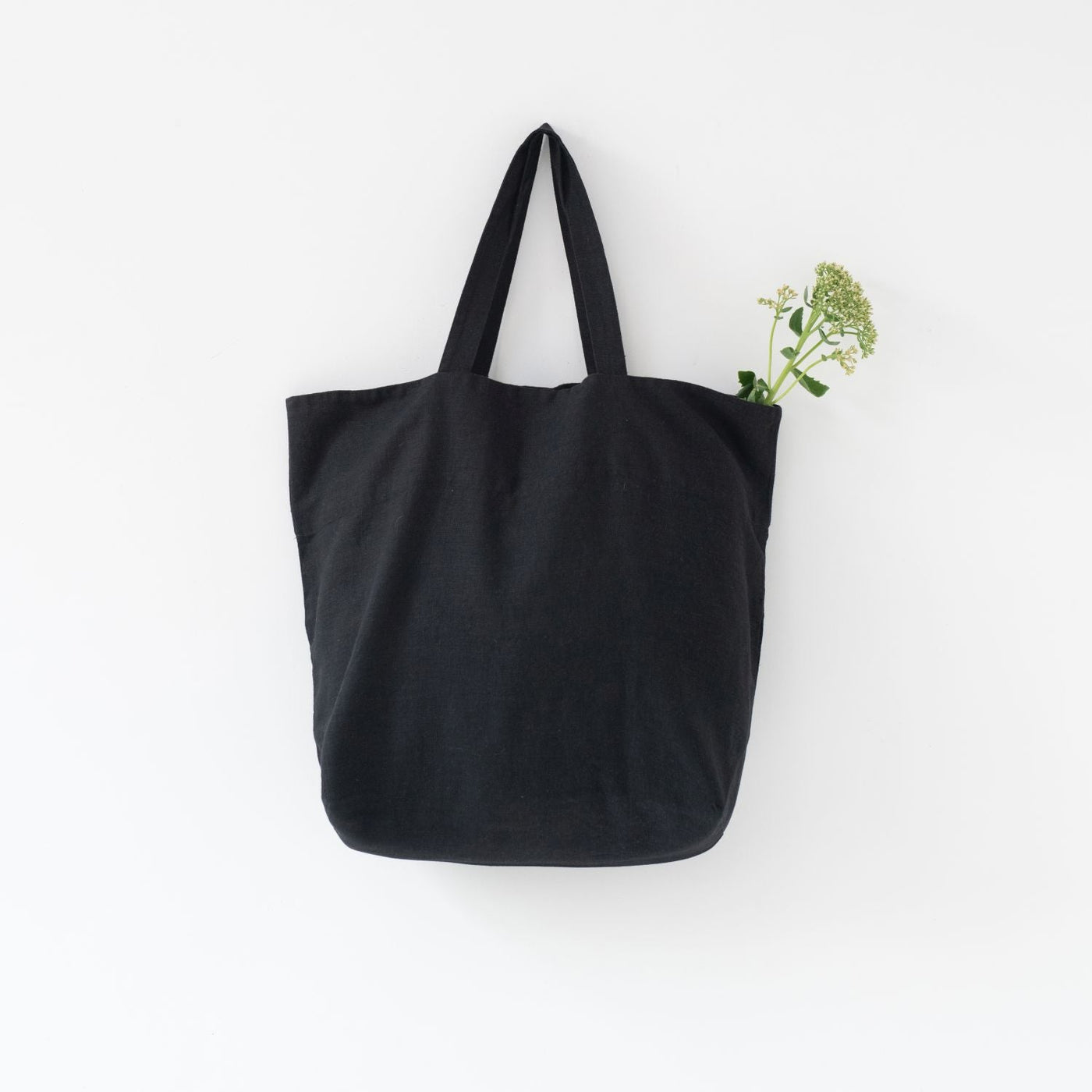 Black Large Linen Bag