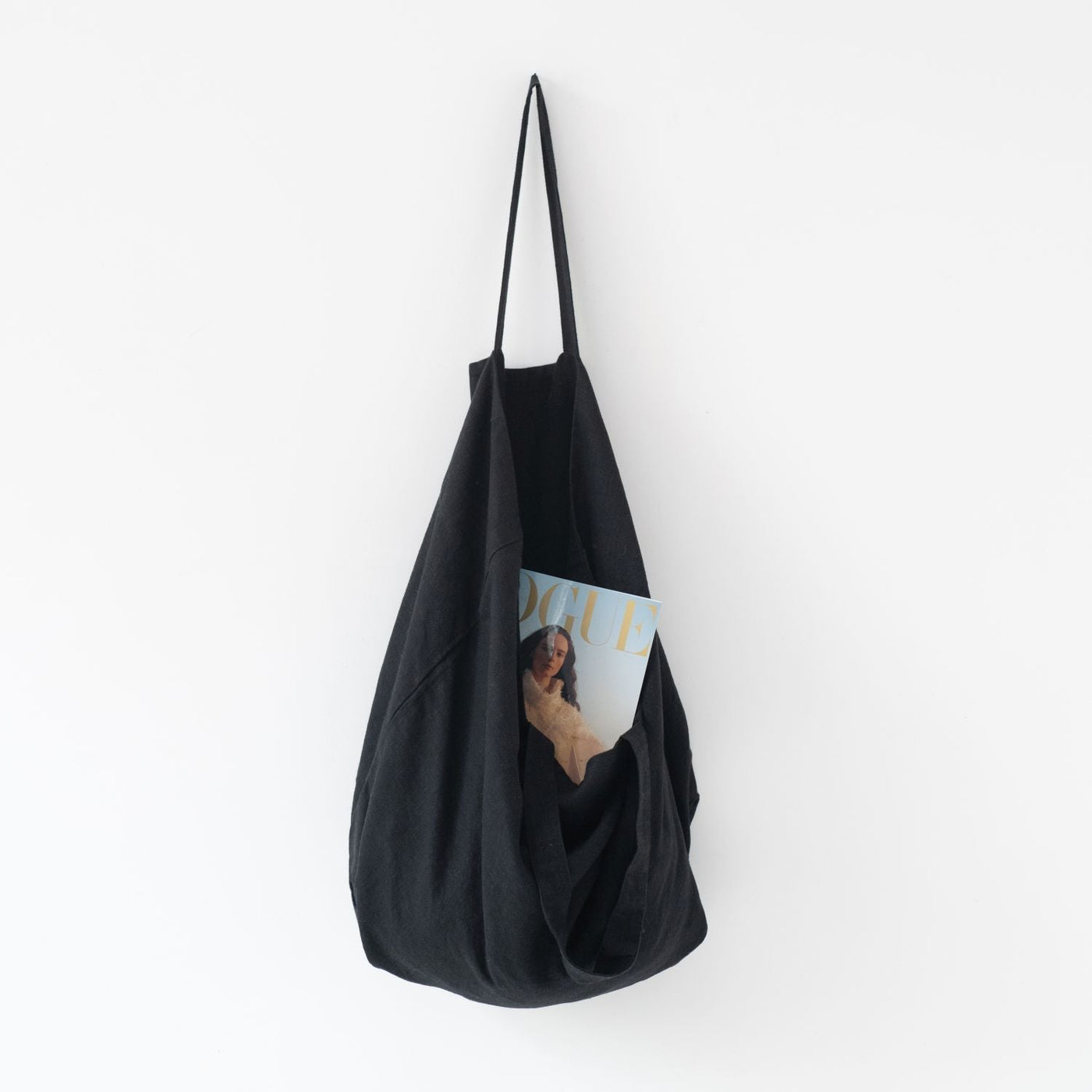 Black Large Linen Bag