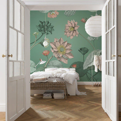 Flowers in Bliss Mural Wallpaper-Wall Decor-ECO MURALS, FLORAL WALLPAPERS, MURALS, MURALS / WALLPAPERS, NON-WOVEN WALLPAPER-Forest Homes-Nature inspired decor-Nature decor