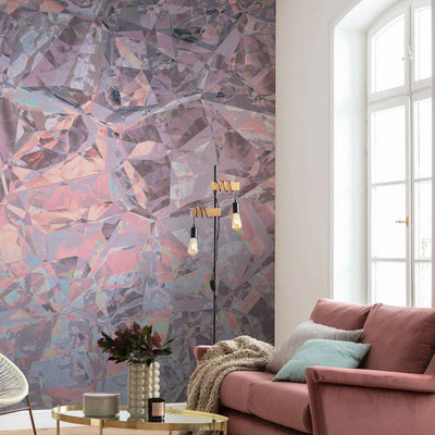 Pink Quartz Mural Wallpaper-Wall Decor-DESIGN WALLPAPERS, ECO MURALS, MURALS, MURALS / WALLPAPERS, NON-WOVEN WALLPAPER, STONE WALLPAPERS-Forest Homes-Nature inspired decor-Nature decor