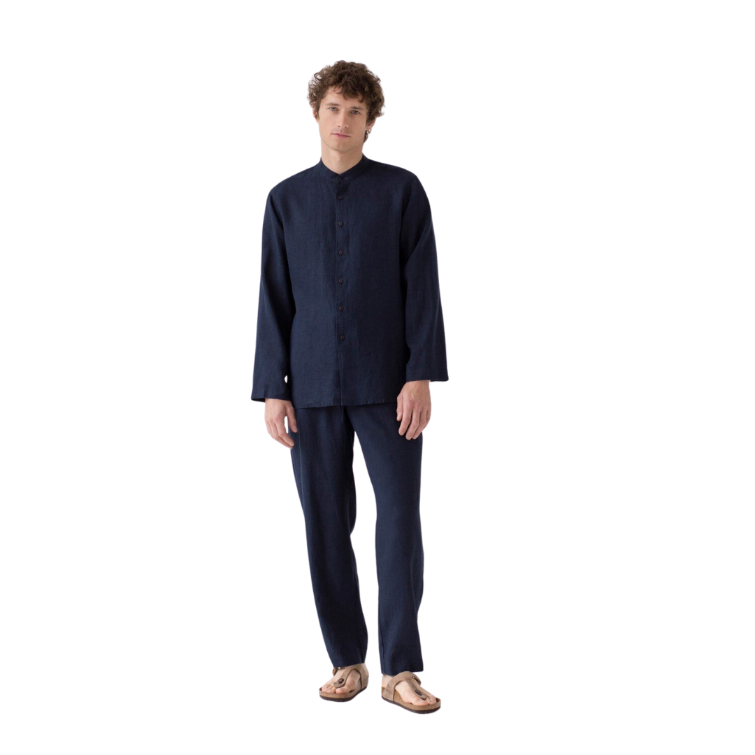 Currant Bilberry Blue Linen Loungewear Set
