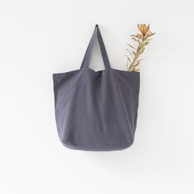 Dark Grey Large Linen Bag