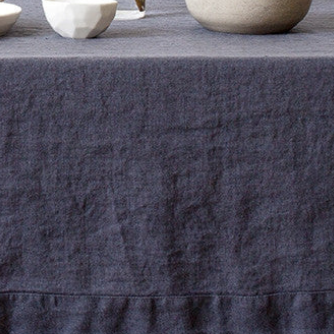 Dark Grey Linen Tablecloth | Forest Homes