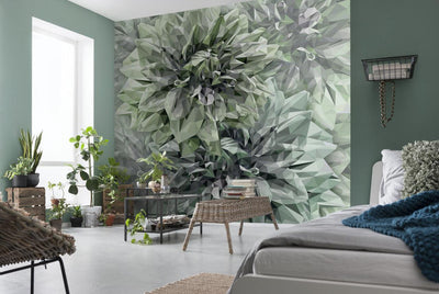 Crystal Flowers Mural Wallpaper-Wall Decor-ABSTRACT WALLPAPERS, ART WALLPAPER, ECO MURALS, FLORAL WALLPAPERS, MURALS, MURALS / WALLPAPERS, NON-WOVEN WALLPAPER-Forest Homes-Nature inspired decor-Nature decor