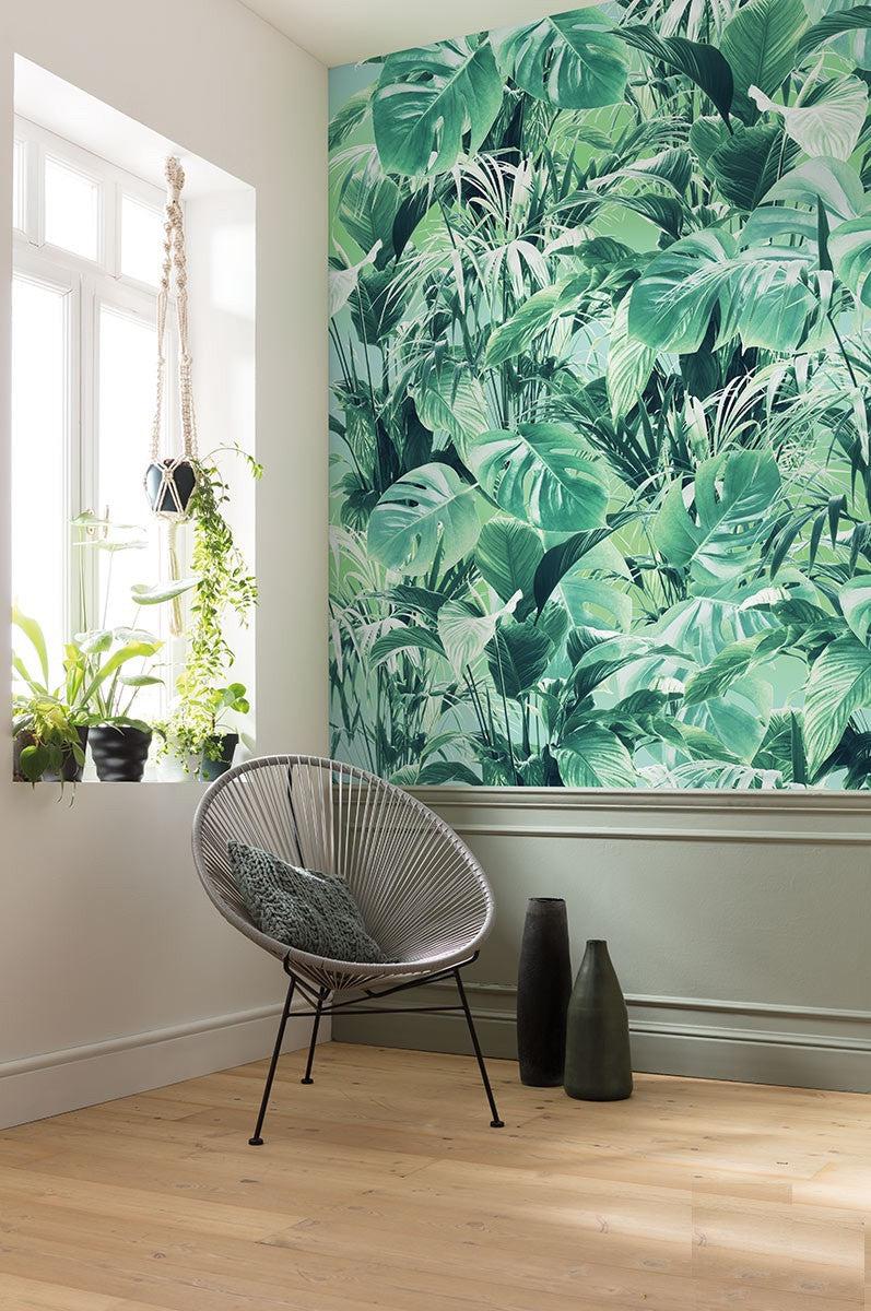 Endless Summer Mural Wallpaper-Wall Decor-ECO MURALS, FLORAL WALLPAPERS, LEAF WALLPAPER, MURALS, MURALS / WALLPAPERS, NON-WOVEN WALLPAPER, TROPICAL MURAL-Forest Homes-Nature inspired decor-Nature decor