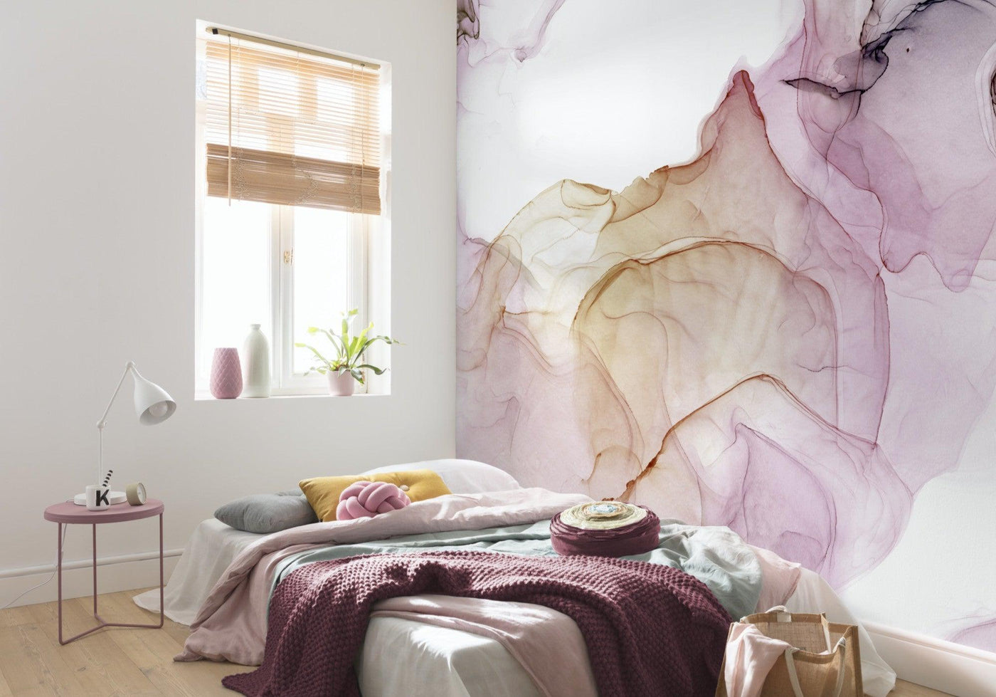 Flow in Rose Mural Wallpaper-Wall Decor-ABSTRACT WALLPAPERS, ART WALLPAPER, ECO MURALS, KIDS WALLPAPERS, MURALS, MURALS / WALLPAPERS, NON-WOVEN WALLPAPER-Forest Homes-Nature inspired decor-Nature decor