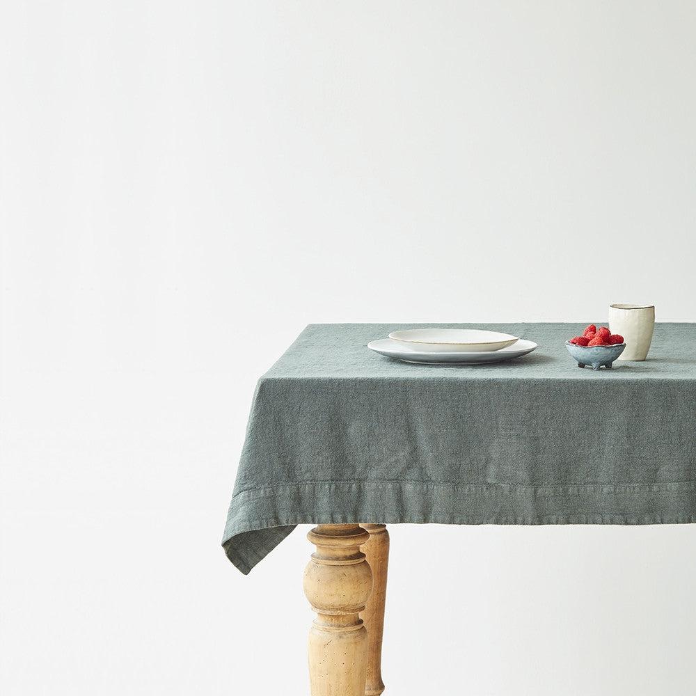 Forest Green Linen Tablecloth