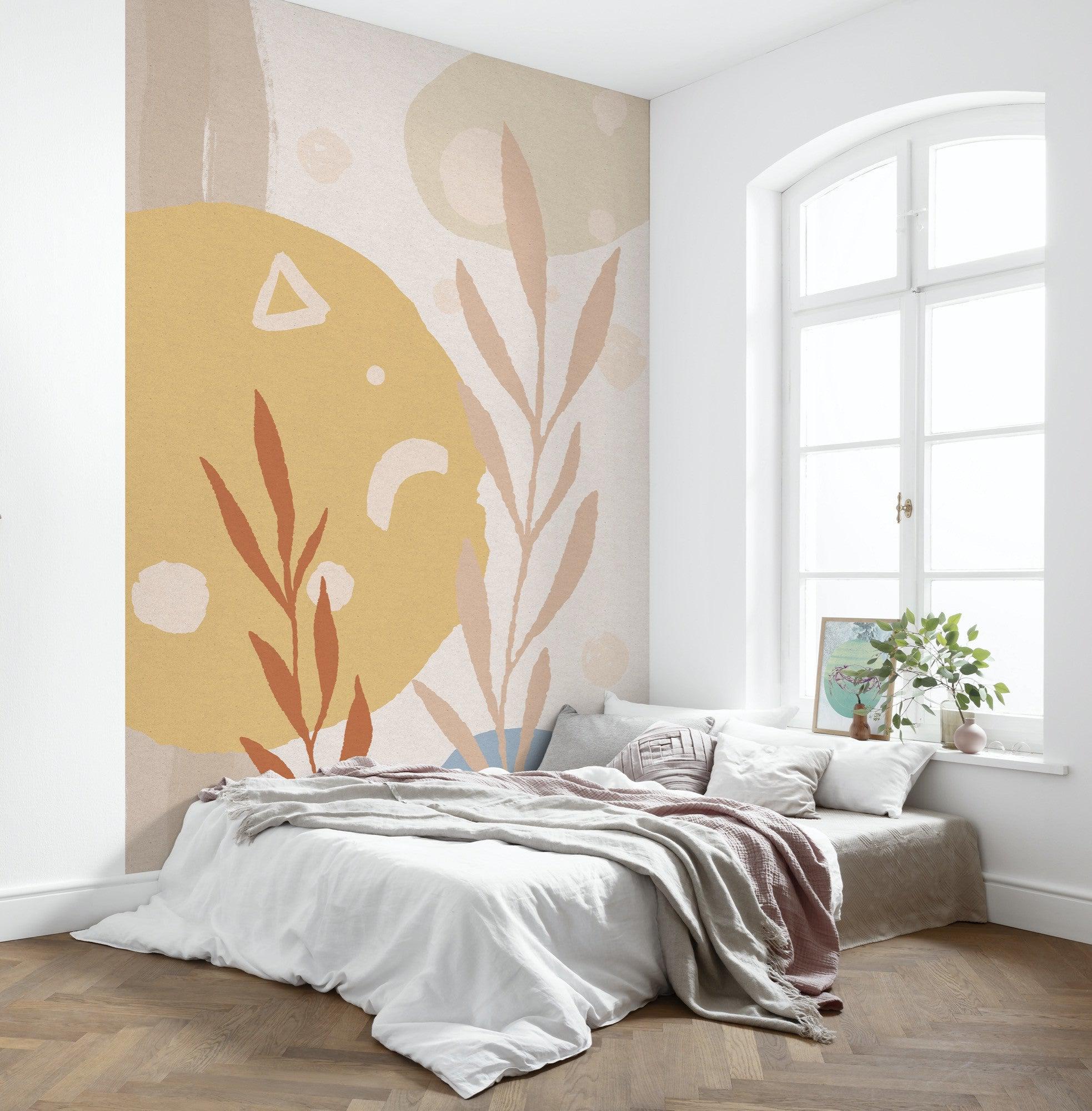 Fresh Boho Mural Wallpaper: Pastel Summer Wallpaper
