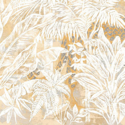 Golden Jungle Mural Wallpaper-Wall Decor-ECO MURALS, JUNGLE WALLPAPER, MURALS, MURALS / WALLPAPERS, NON-WOVEN WALLPAPER, TROPICAL MURAL, TROPICAL WALLPAPERS-Forest Homes-Nature inspired decor-Nature decor