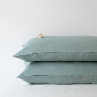 Green Milieu Linen Pillowcase