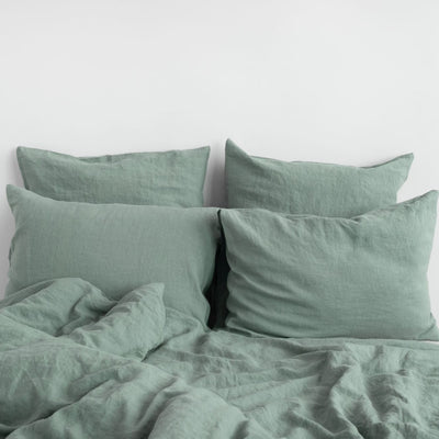 Green Milieu Linen Pillowcase