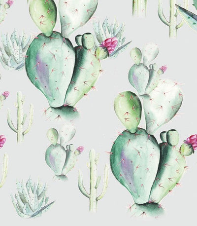 Grey Cactus Love Mural Wallpaper