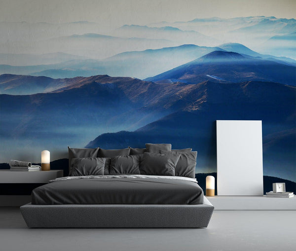 High Mountain Wall Mural-Wall Decor-ECO MURALS, LANDSCAPE WALLPAPERS, MOUNTAIN WALLPAPERS, MURALS, MURALS / WALLPAPERS-Forest Homes-Nature inspired decor-Nature decor