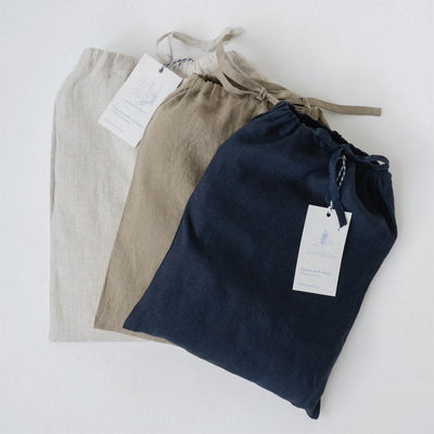 Currant Khaki Linen Loungewear Set