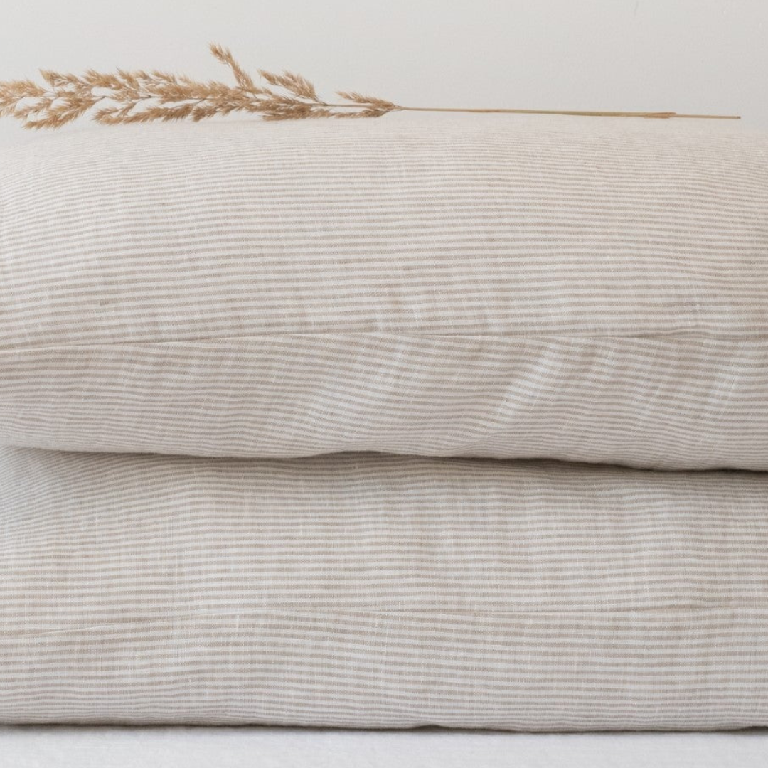 Natural Stripes Linen Pillowcase
