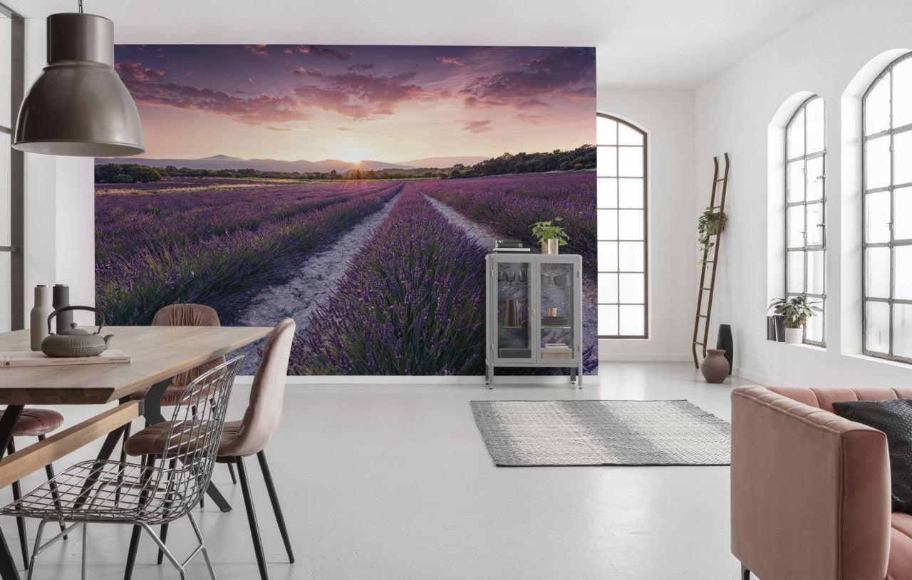 Fields of Lilac Mural Wallpaper-Wall Decor-ECO MURALS, LANDSCAPE WALLPAPERS, MURALS, MURALS / WALLPAPERS, NON-WOVEN WALLPAPER-Forest Homes-Nature inspired decor-Nature decor