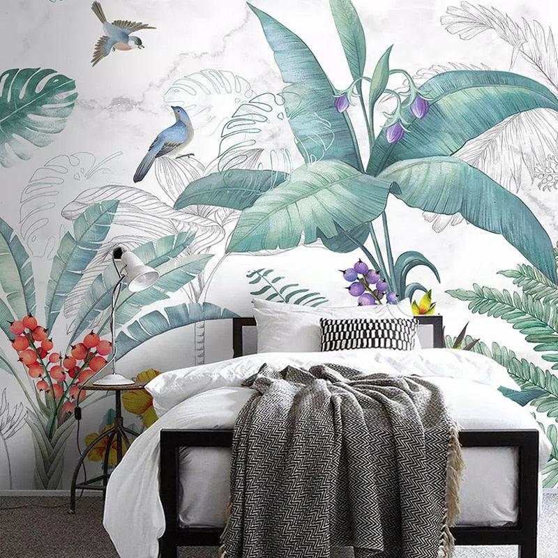 Leaf of Paradise Mural Wallpaper (m²)-Wall Decor-LEAF WALLPAPER, MURALS / WALLPAPERS, TROPICAL MURAL-Forest Homes-Nature inspired decor-Nature decor