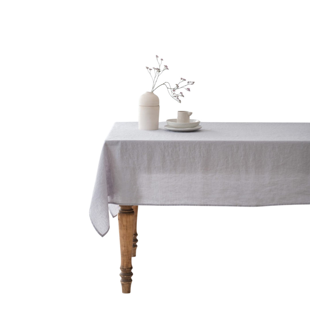 Light Grey Lightweight Linen Tablecloth