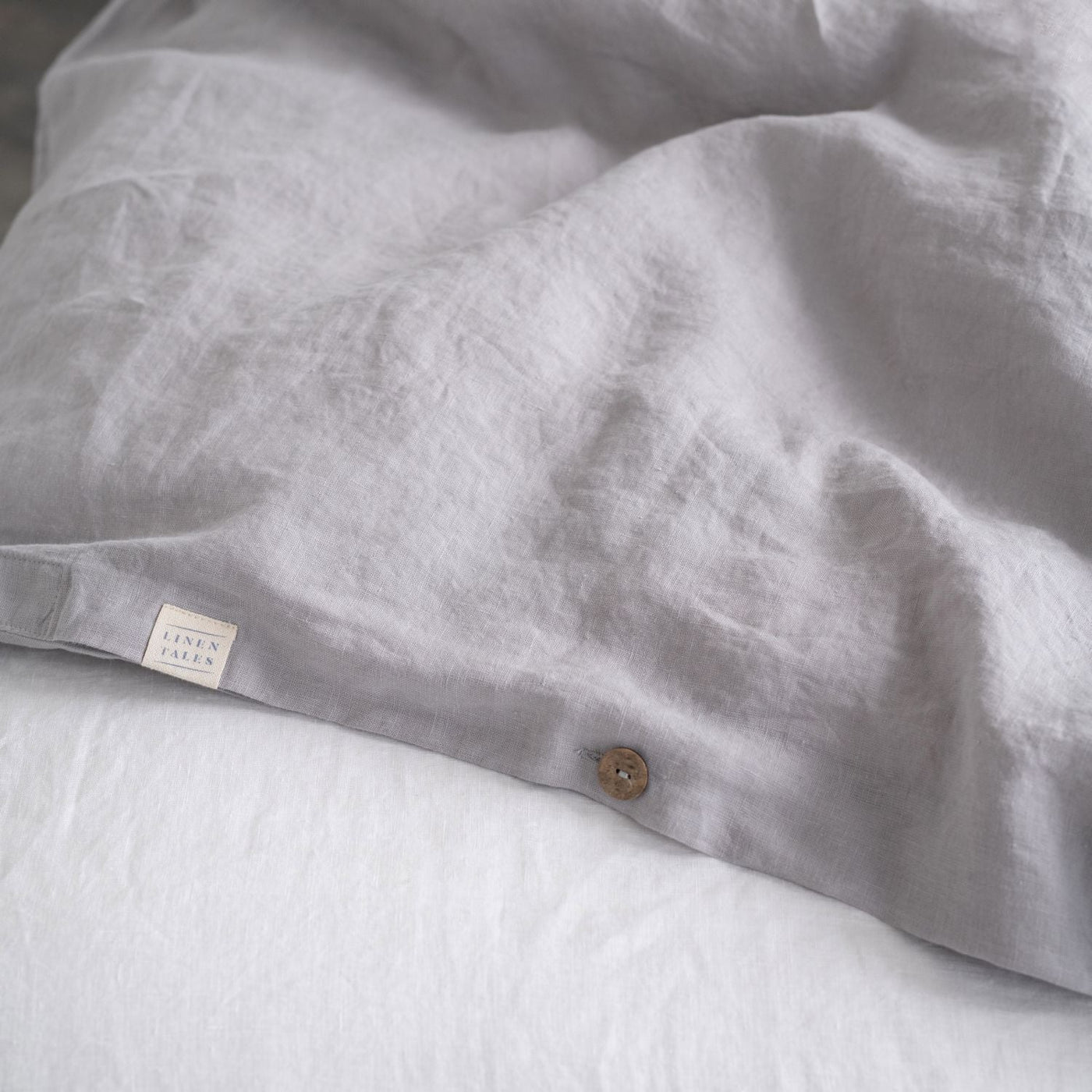 Light Grey Linen Duvet Cover Set