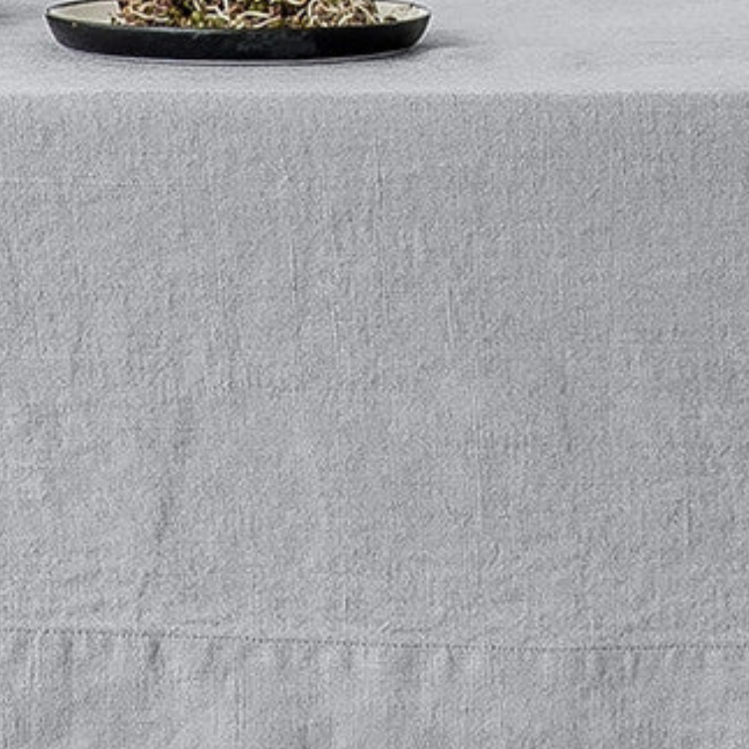 Light Grey Linen Tablecloth