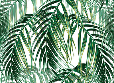 Lively Palm Leaves Mural Wallpaper-Wall Decor-DESIGN WALLPAPERS, ECO MURALS, LEAF WALLPAPER, MURALS, MURALS / WALLPAPERS-Forest Homes-Nature inspired decor-Nature decor