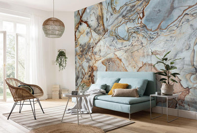 Marble Med Mural Wallpaper-Wall Decor-ECO MURALS, MURALS, MURALS / WALLPAPERS, NON-WOVEN WALLPAPER, STONE WALLPAPERS-Forest Homes-Nature inspired decor-Nature decor