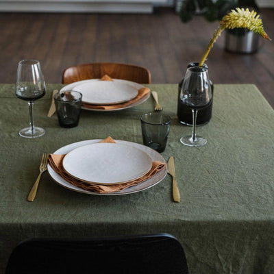 Martini Olive Linen Tablecloth
