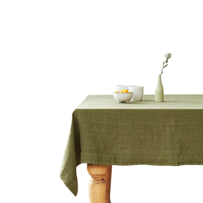 Martini Olive Linen Tablecloth