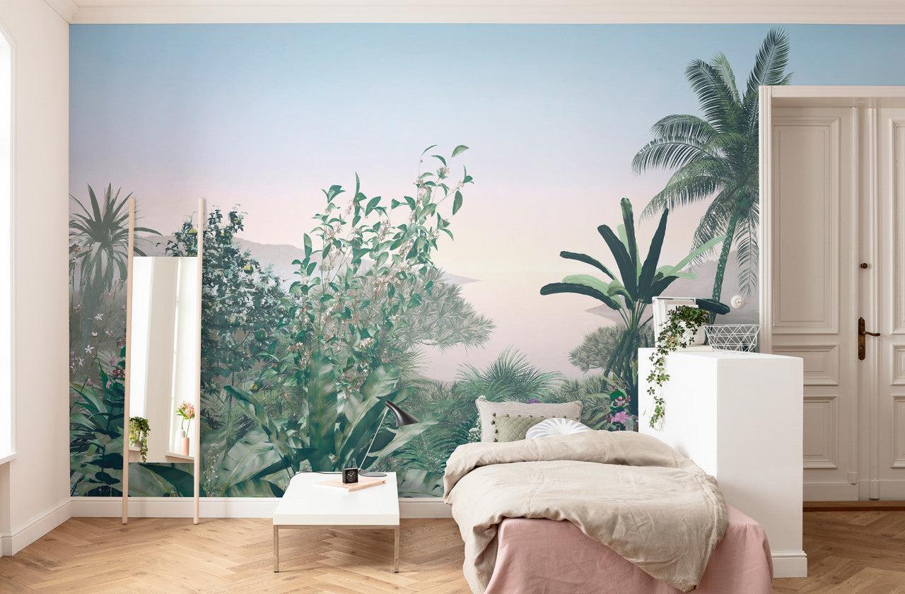 Morning Delight Mural Wallpaper-Wall Decor-ECO MURALS, JUNGLE WALLPAPER, LEAF WALLPAPER, MURALS, MURALS / WALLPAPERS, NON-WOVEN WALLPAPER-Forest Homes-Nature inspired decor-Nature decor