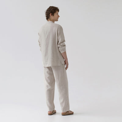 Currant Beige Linen Loungewear Set