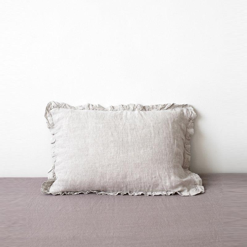 Melange Linen Pillowcase with Frills