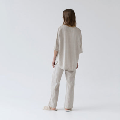 Primrose Beige Linen Loungewear Set