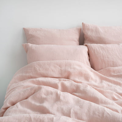 Misty Rose Linen Pillowcase