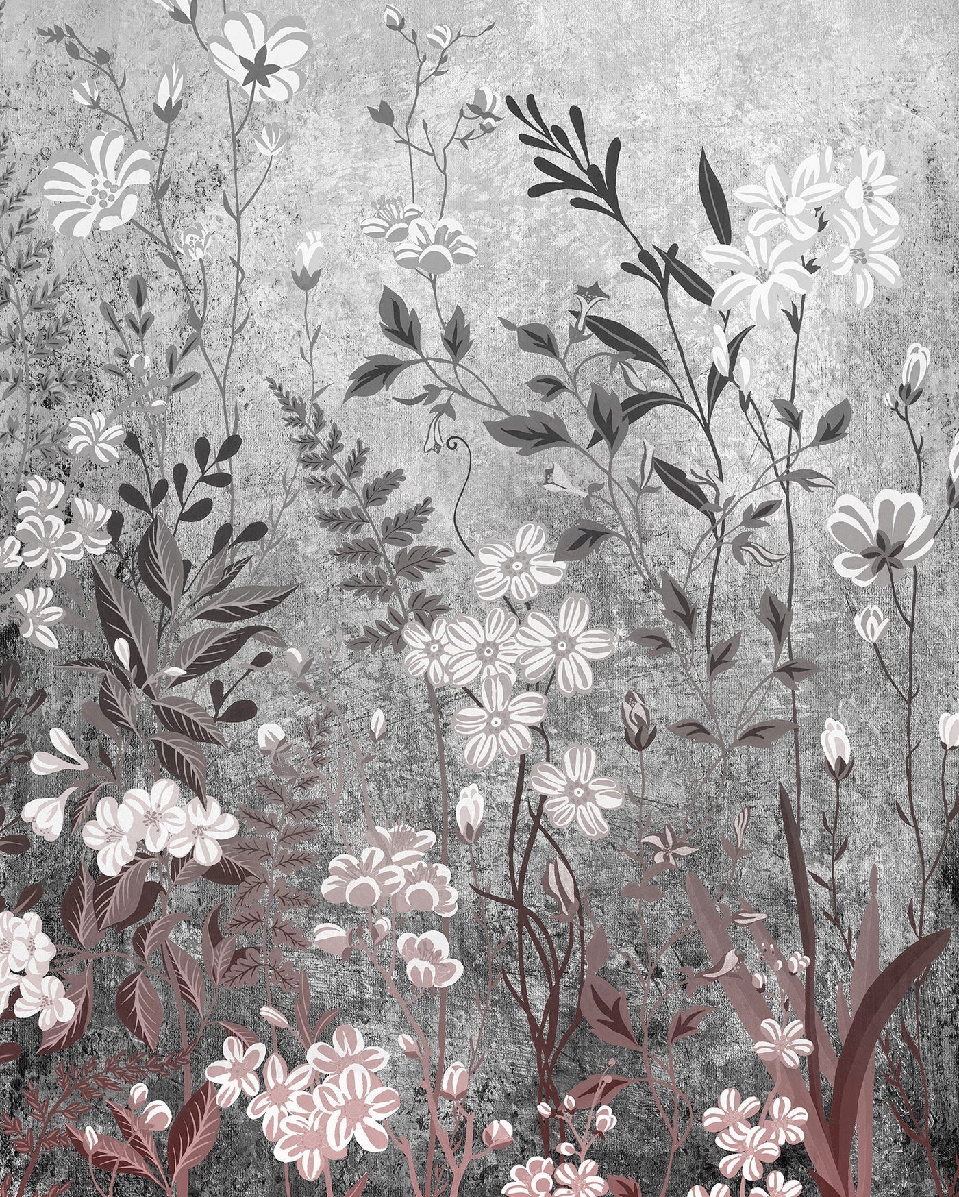 Moonlight Flowers Mural Wallpaper