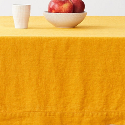 Mustard Linen Tablecloth