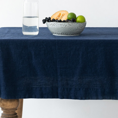 Navy Linen Tablecloth