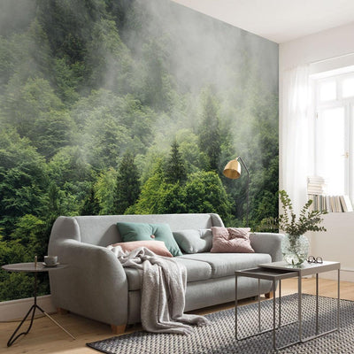 Nebbia Forest Mural Wallpaper-Wall Decor-ECO MURALS, LANDSCAPE WALLPAPERS, MURALS, MURALS / WALLPAPERS, NON-WOVEN WALLPAPER-Forest Homes-Nature inspired decor-Nature decor