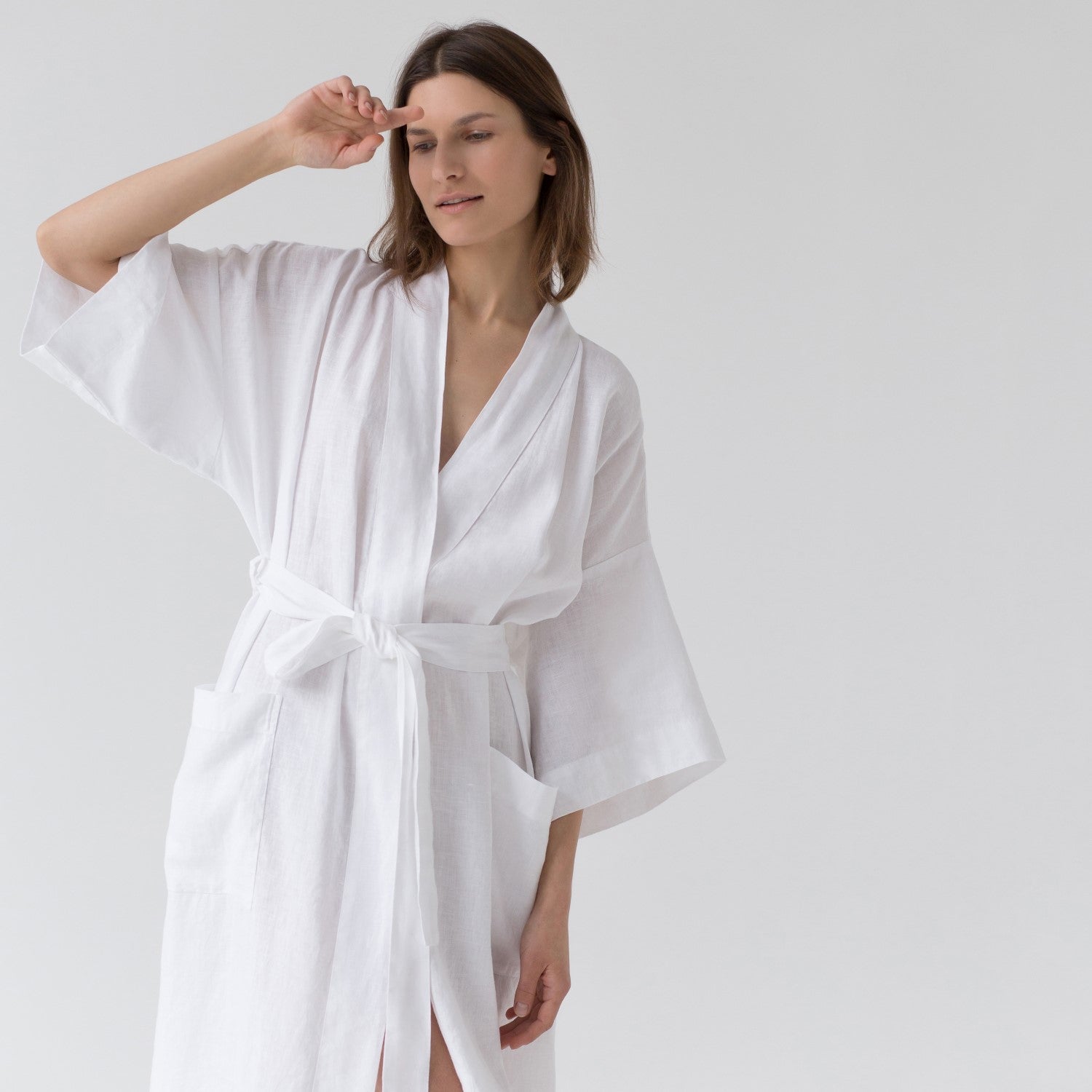 White Linen Summer Bathrobe | Forest Homes